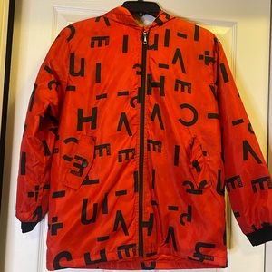 Kids Red Black Letter Light Puffer Windbreaker